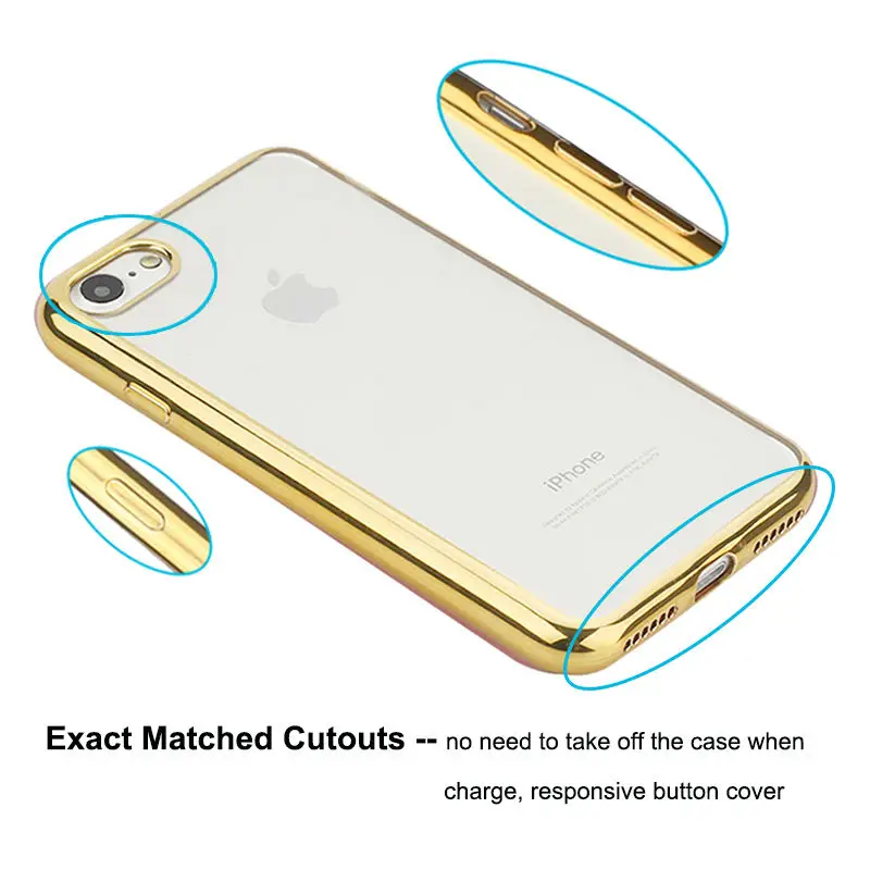 Прозрачный мягкий чехол из ТПУ для iPhone 8 6 7 утолщенная рамка телефона plus |