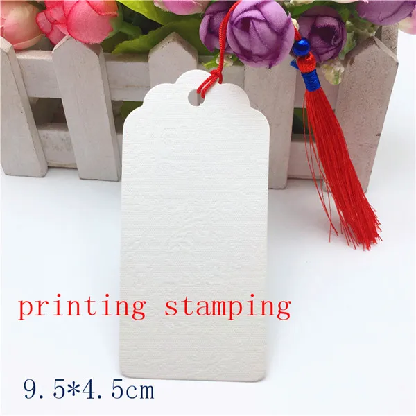 9.5x4.5cm white 12 шт крафт-бирка с классическими красными кисточками мульти-стиль пустой коричневый Картон Подарочная бирка GarPrice карта - Цвет: 9.5x4.5cm white