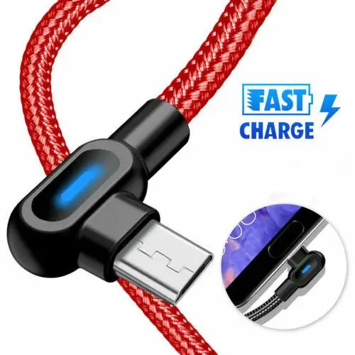 EastVita 2 м двойной изгиб 90 градусов под прямым углом Micro USB Type c для интерфейса Apple