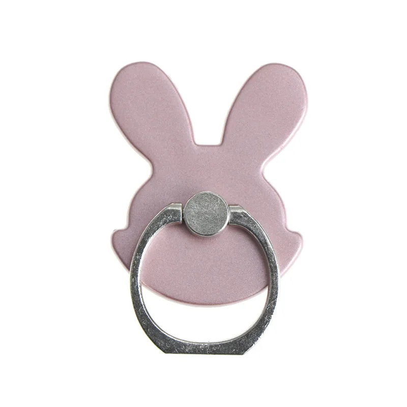 rose gold Универсальный дизайнерский держатель для телефона с кроликом, 360 градусов, металлическое кольцо на палец, подставка для мобильного телефона, держатель для iPhone, samsung - Цвет: rose gold