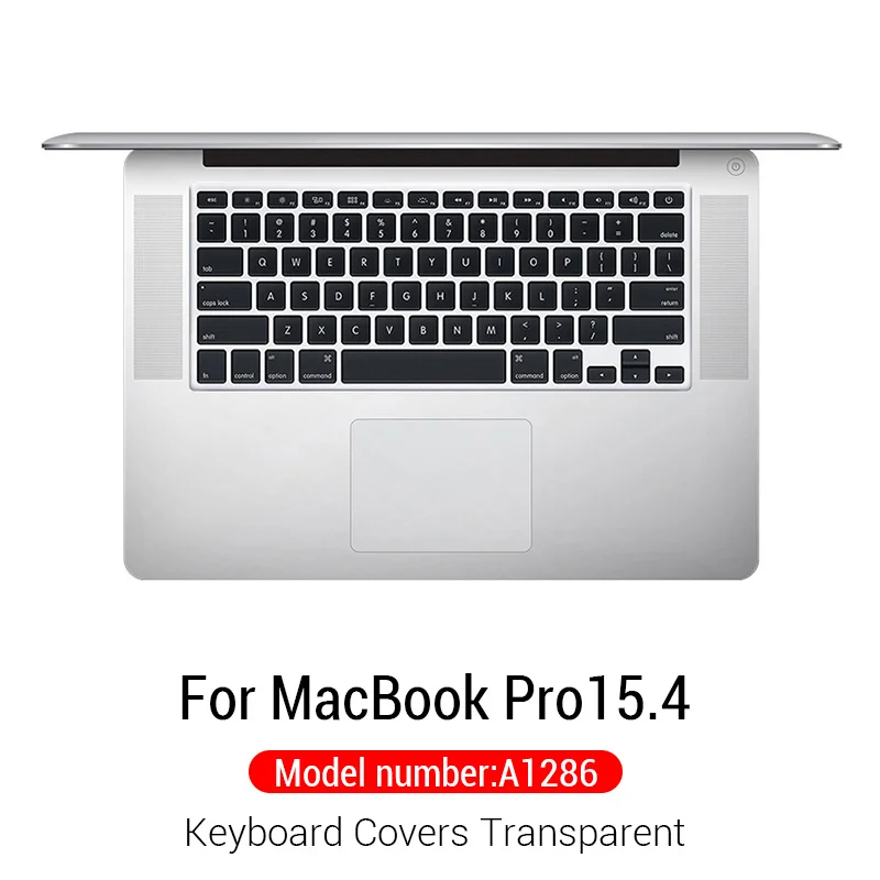 PZOZ силиконовый защитный чехол для клавиатуры для Apple Macbook Pro MAC 15 Air 13 с сенсорной панелью, мягкая клавиатура, прозрачный чехол - Цвет: Model A1286