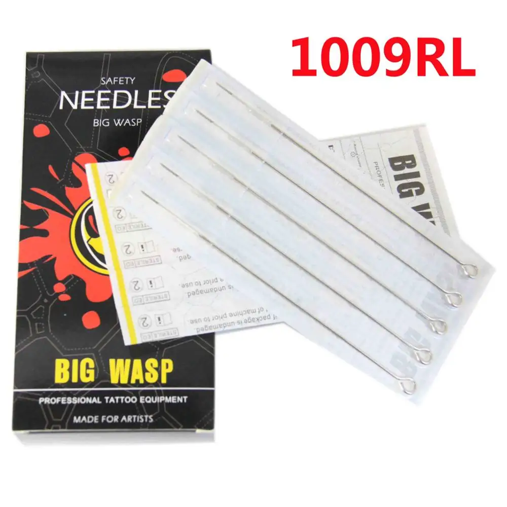 

Тату-иглы BIGWASP высшего качества, 9 круглых Вкладышей (9RL), одноразовые и стерилизованные-50 шт./кор.
