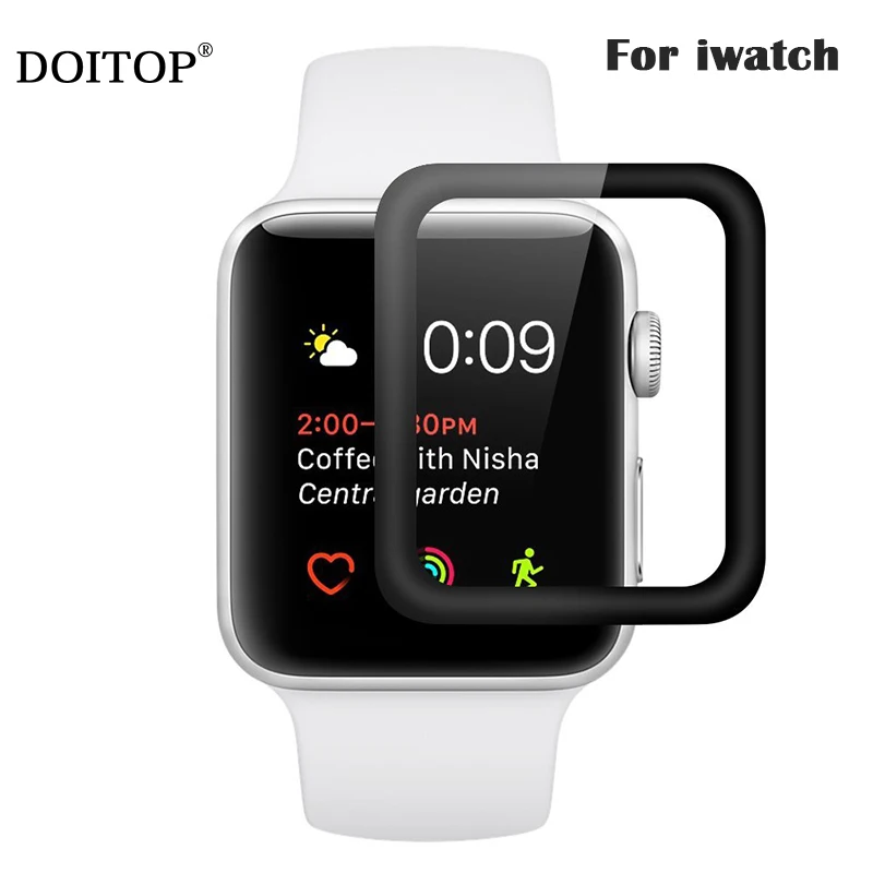 DOITOP Защитная стеклянная пленка для экрана Apple watch 38 мм 42 9H 3D изогнутая