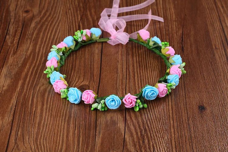

High Quality Wedding Bridal Girls Wreath Flower Floral Crown For women Head Rose Tiara Garland Mori Girl Series