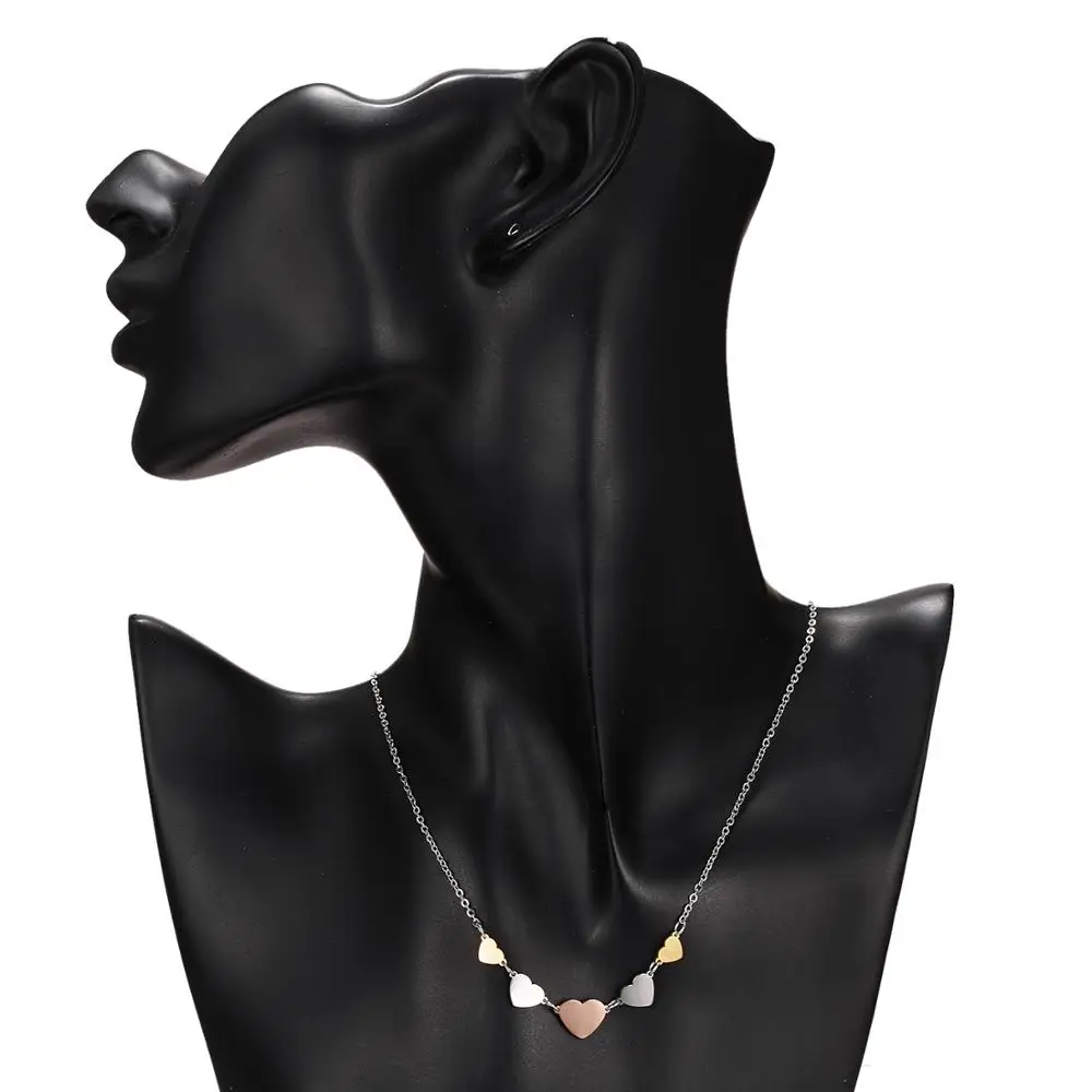 

Rinhoo 1PC 3 Colors Heart Moon Star Geometric Pendant Clavicular Chain Necklace For Women's Fashion Jewelry Gift