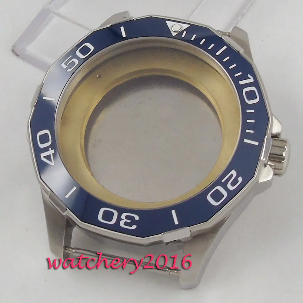 45 мм Parnis нержавеющая сталь сапфировое стекло закаленный матовый чехол подходит