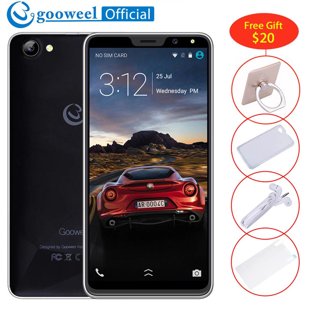 Gooweel M5 плюс смартфон 3G 5 99 дюймов ips 18:9 Экран mt6580 четыре ядра мобильный телефон 1 ГБ +