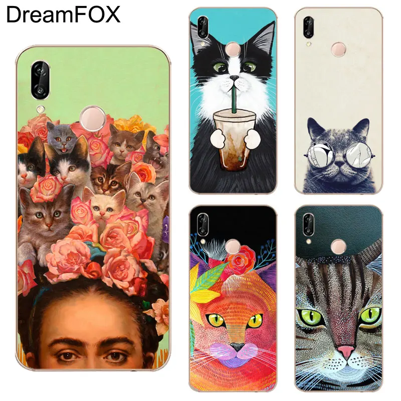 DREAMFOX K054 милый Кот Мягкие TPU силиконовый чехол для huawei Honor 6A 6C 7X9 10 P20 Lite pro P Smart |