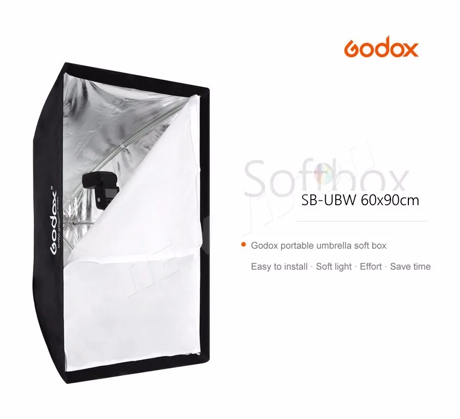 Godox портативный 60x90 см 2"* 35" зонт софтбокс для фотостудии отражатель для вспышки Speedlight(только софтбокс