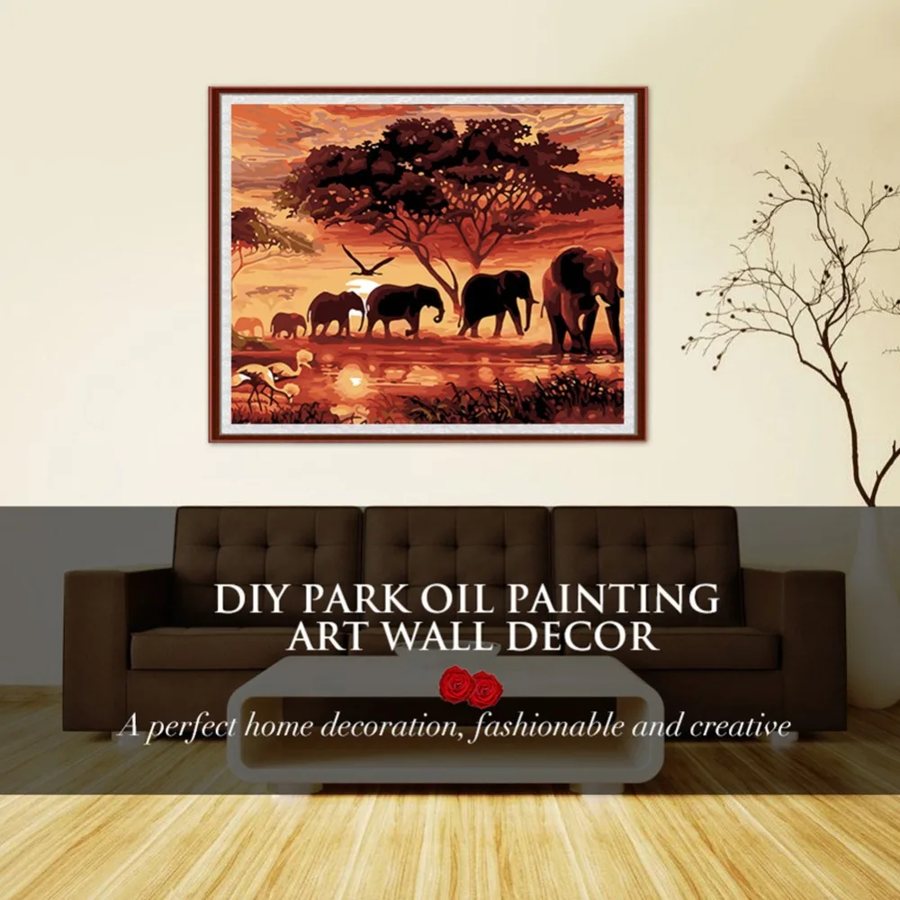 Digital Painting Hand-painted Modern Abstract Decorative Animal Art Canvas Set Mural Frameless Wall Decoration | Дом и сад
