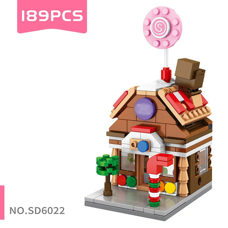 SD6019 189 PCS Строительный блок DIY мини-уличный вид сборка город мини-уличный магазин игрушек розничный магазин KFCE McDonald для детей обучающая игрушка - Цвет: SD6019 189 PCS