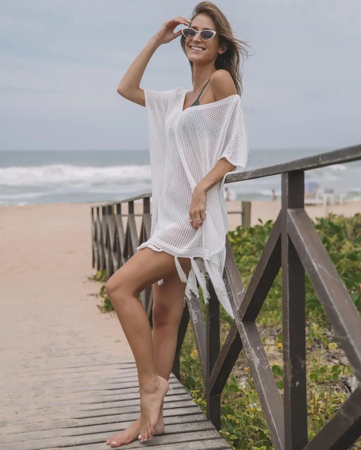 Fitshinling богемное летнее платье с бахромой купальники прозрачные сексуальные