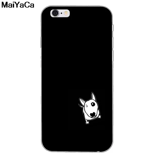 MaiYaCa щенков Бультерьера для iPhone 4S SE 5C 5S 5 6 6S 7 8 Plus X XR XS MAX прозрачные чехлы для телефона мягкие чехлы из ТПУ - Цвет: Коричневый