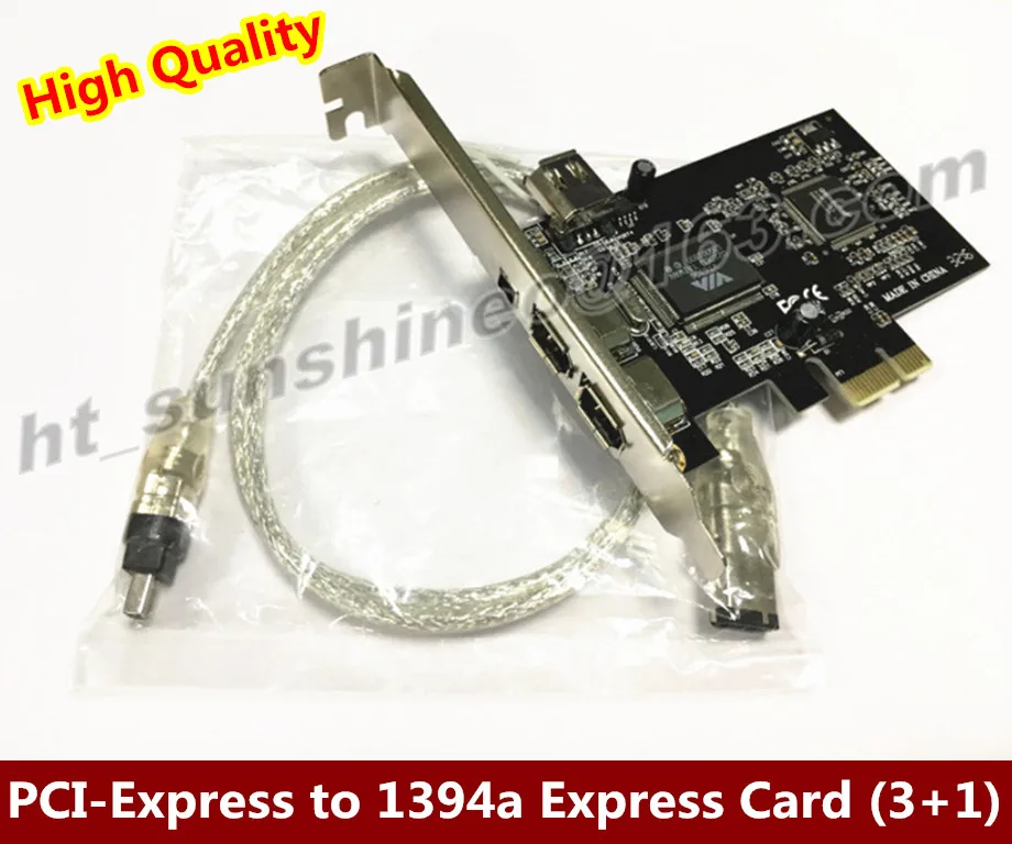Бесплатная доставка 4 3 + 1 порт 1394 1394a FireWire 400 к PCI E Express адаптер конвертер через