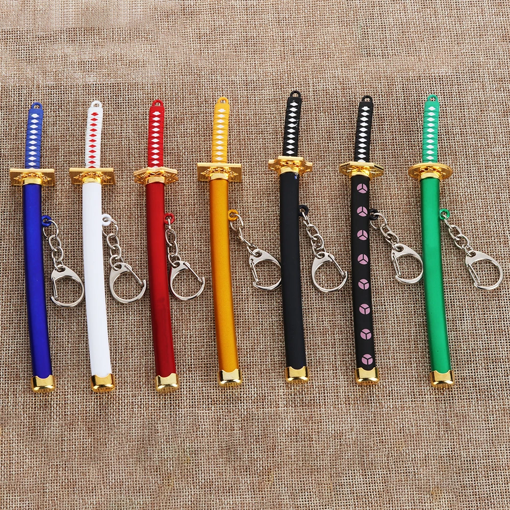 

1PCS Unisex Anime Metal Alloy Jewelry Zoro Katana Buckle Game Model Sabre Samurai Sword Keychain Scabbard Key Ring Gift