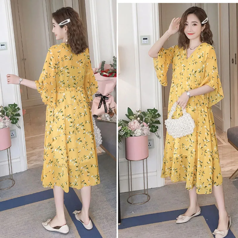 Цветочное платье для кормящих мам Vestidos беременных женщин шифоновое кормления
