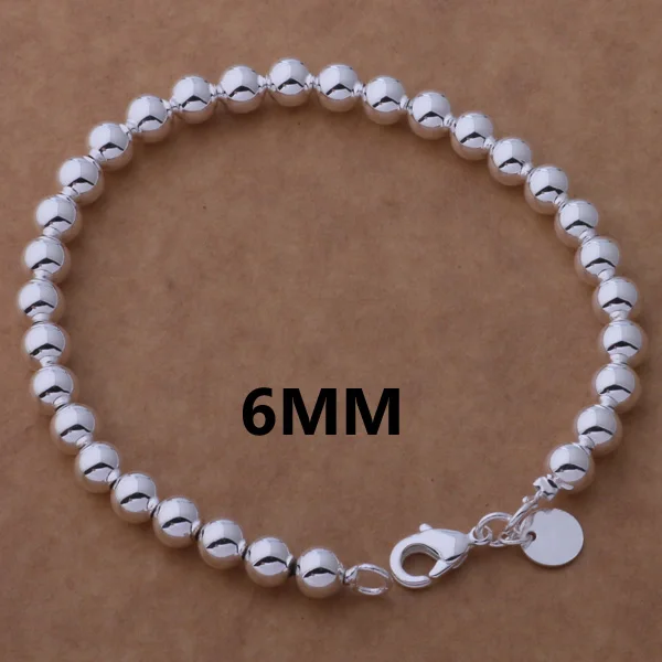 Женский браслет с бусинами Будды 6 мм ювелирное изделие из стерлингового серебра