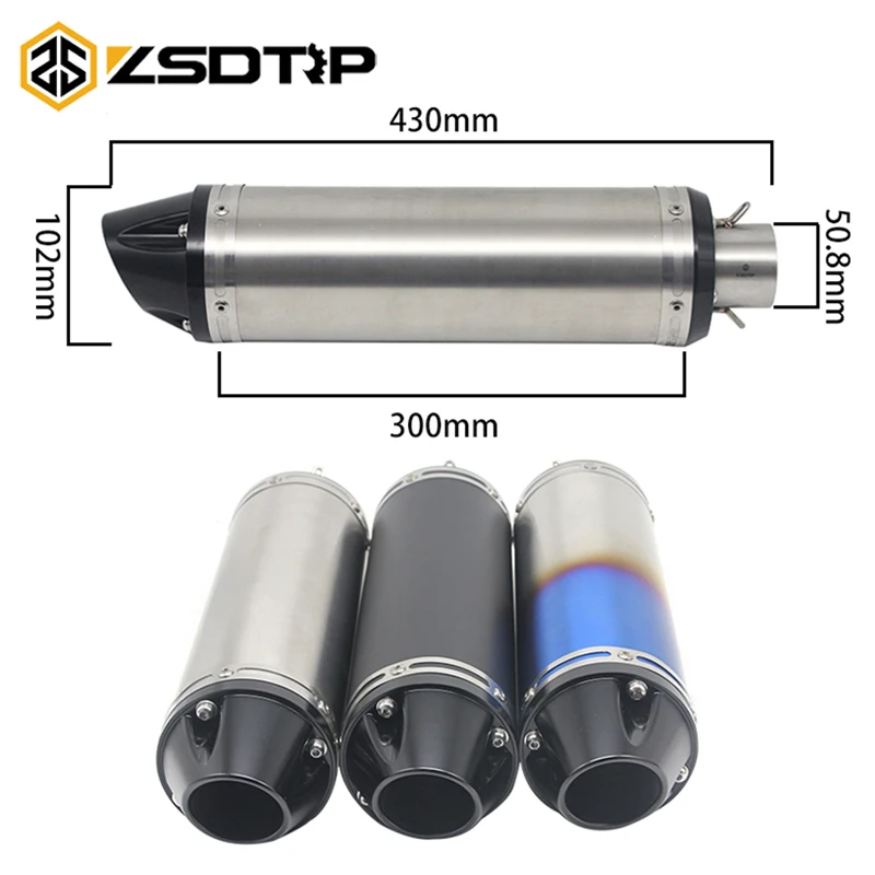 ZSDTRP 51 мм модифицированный глушитель выхлопа мотоцикла SC гоночный скутер