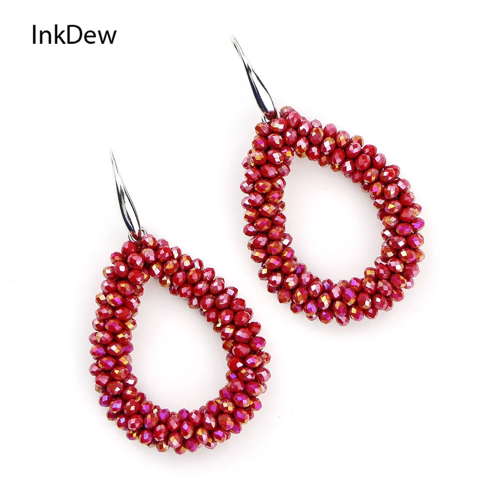 Серьги-капельки INKDEW для женщин граненые бусины ручной работы хрустальные серьги