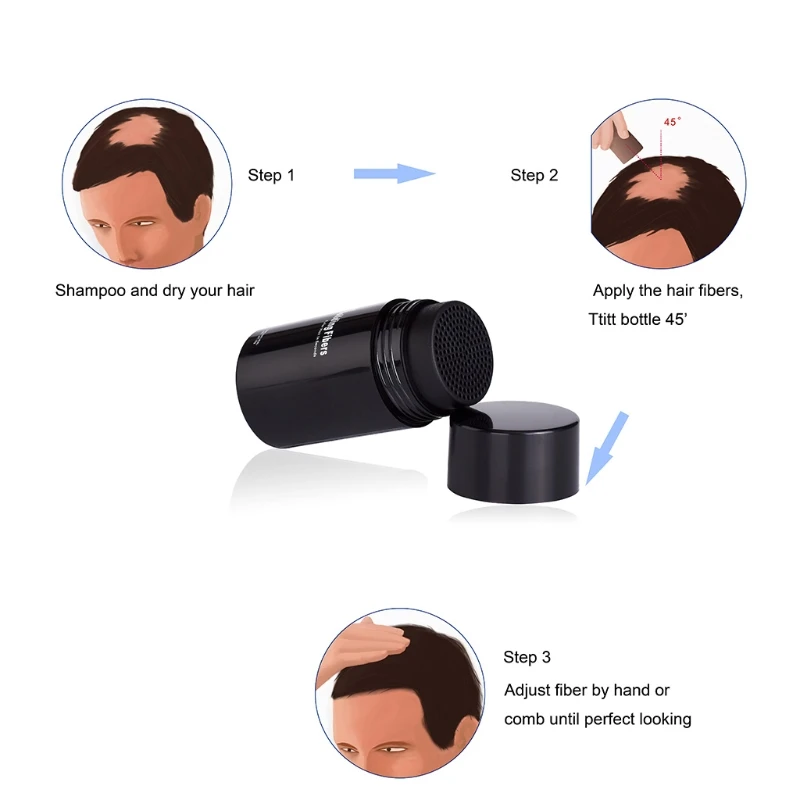 1 комплект портативные волокна для наращивания волос черный/темно