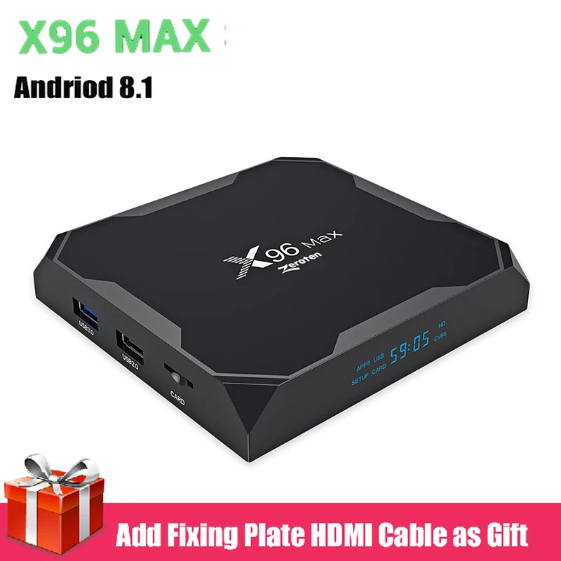 Новый X96 MAX Smart tv Box Android 8 1 набор верхней коробки 4 Гб 64 Amlogic S905XII четырехъядерный Cortex