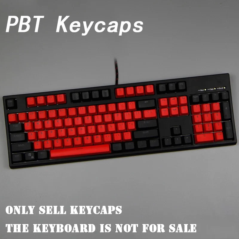 Black-Red 104/87 клавиша PBT двойная цветная подсветка механическая клавиатура Большой F универсальная Колонка для Ikbc Cherry MX механическая клавиатура - Цвет: Black-Red