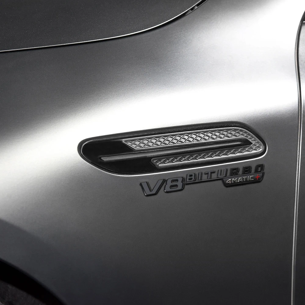 Углеродное волокно боковина крыла Стикеры для Mercedes Benz аксессуары V8 BITURBO 4matic W202 W207
