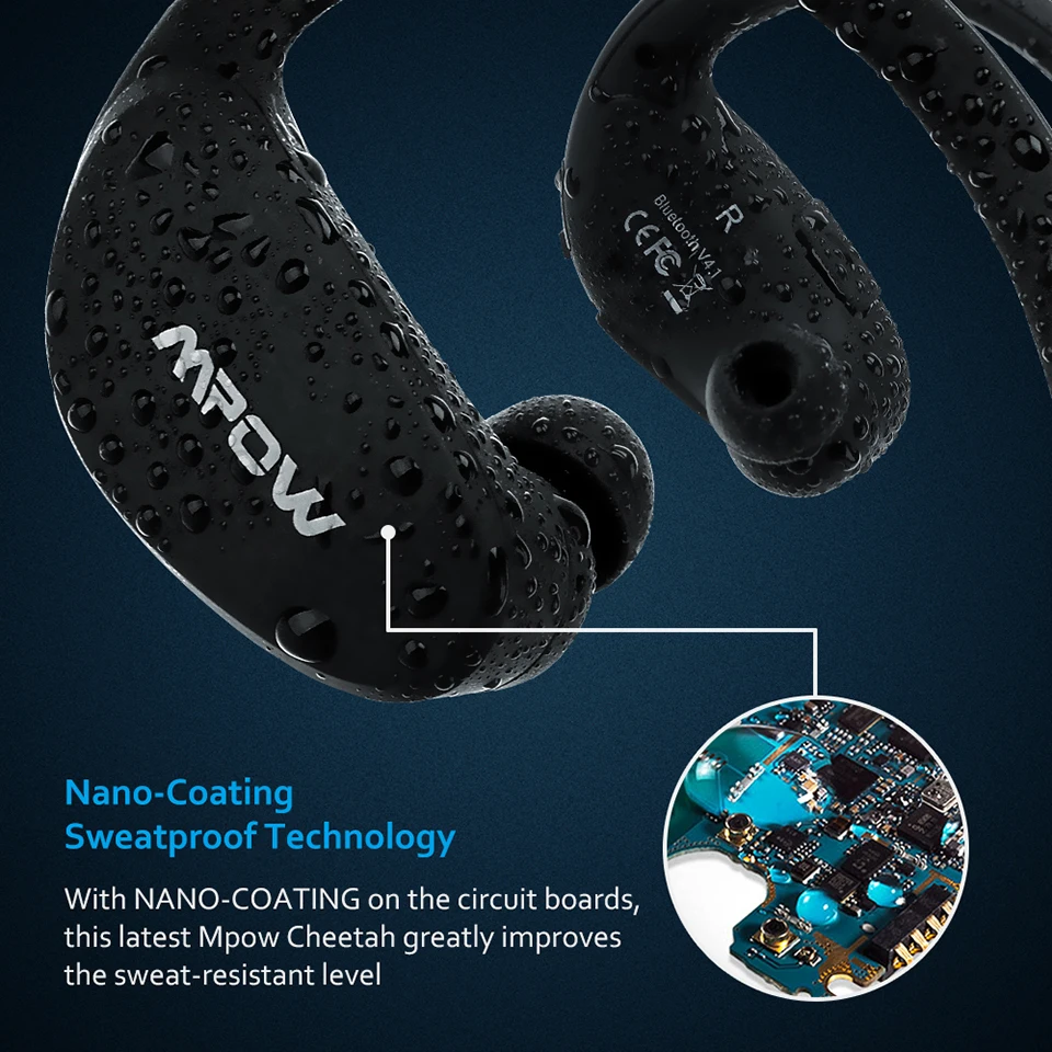 Mpow MBH6 Cheetah 4,1 Bluetooth гарнитура наушники беспроводные AptX спортивные наушники с микрофоном громкой связи для iOS Android