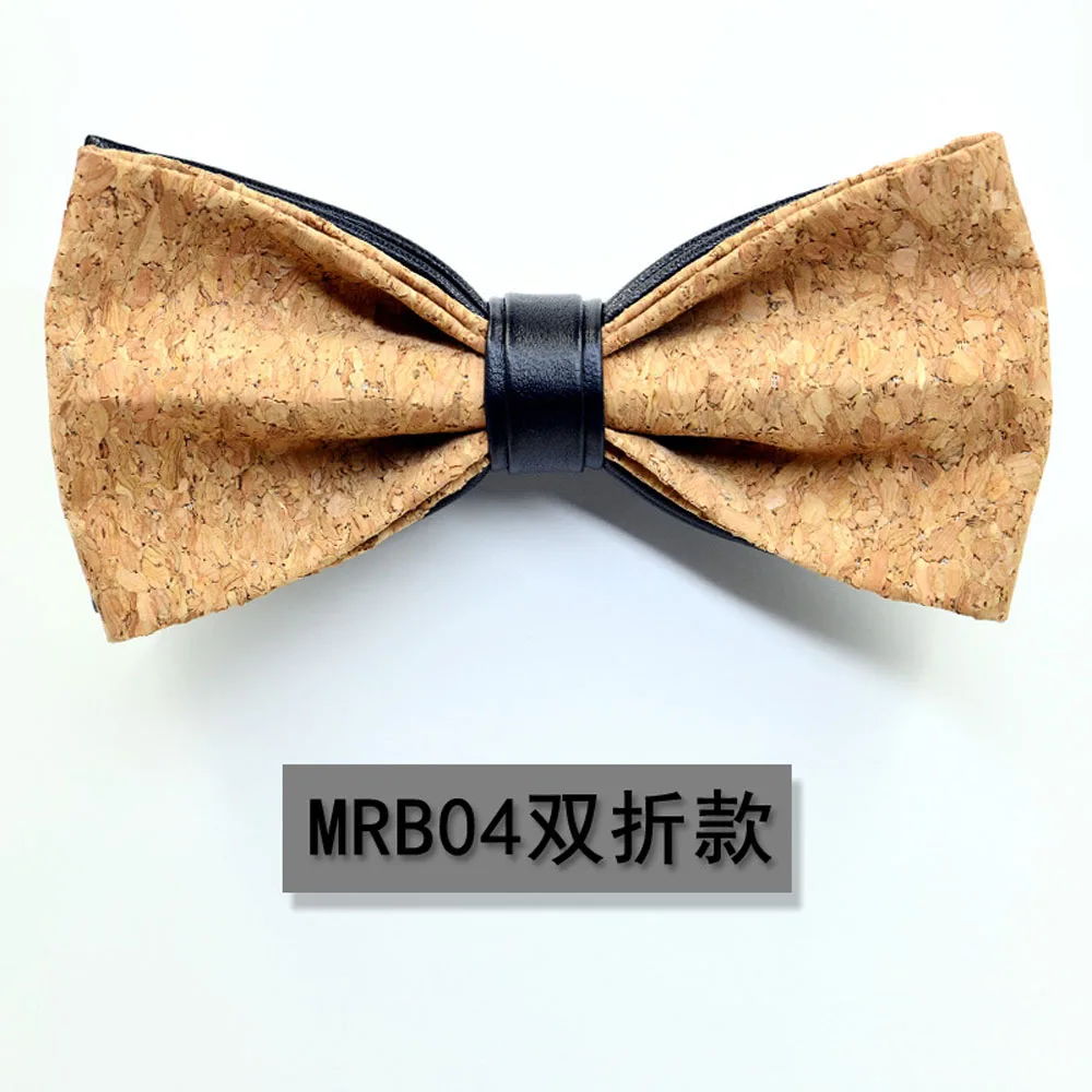 MRB-04 Мужской трендовый галстук-бабочка предварительно завязанные галстуки-бабочки Свадебные вечерние аксессуары пробковые деревянные бабочки-Галстуки BWTRS0331 - Цвет: MRB-04