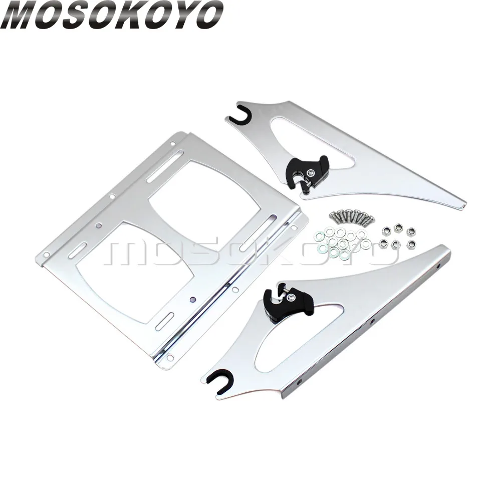 Для Harley Touring FLHR FLHRC FLHT FLHX FLTR 09-13 хром съемный 2-Up турпакет пакет Чемодан стойки легковых держатель кронштейн