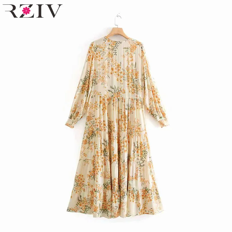 Женское Повседневное платье с цветочным принтом RZIV летнее свободное