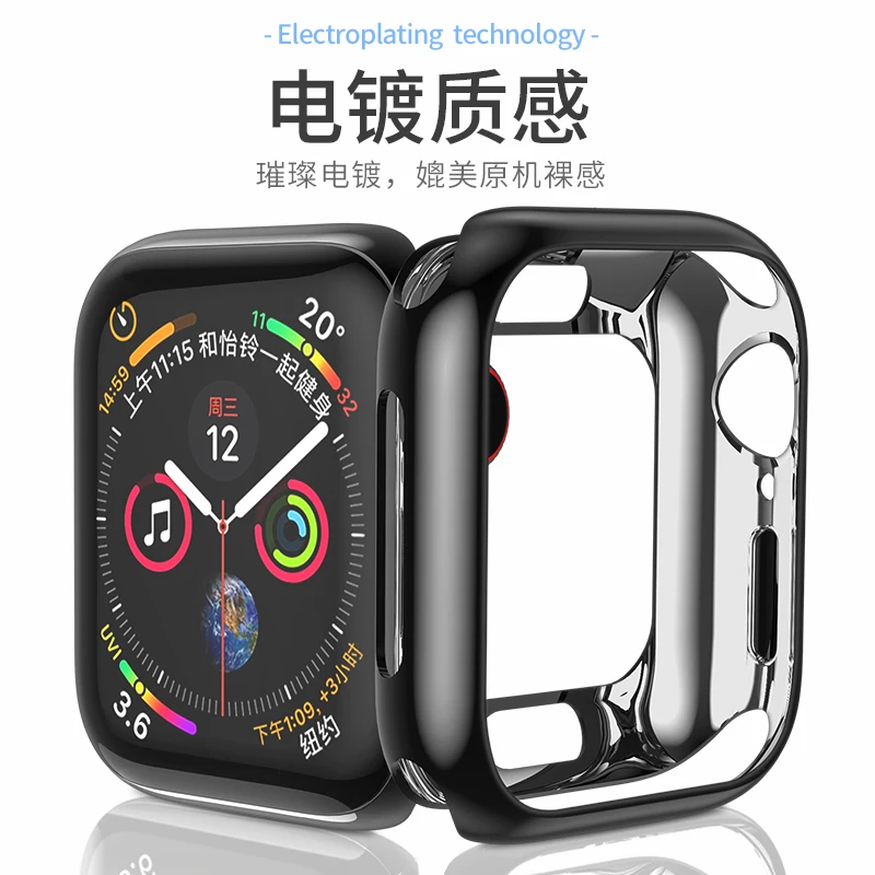 Мягкий чехол из ТПУ для Apple Watch 4 мм 40 мм/44 мм модный защитный силиконовый бампер