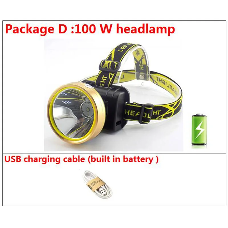 Package D Мини светодиодный USB налобный фонарь перезаряжаемый датчик движения тела налобный фонарь Водонепроницаемый Мощный вспышка светильник Головной фонарь наружный светильник - Испускаемый цвет: Package D