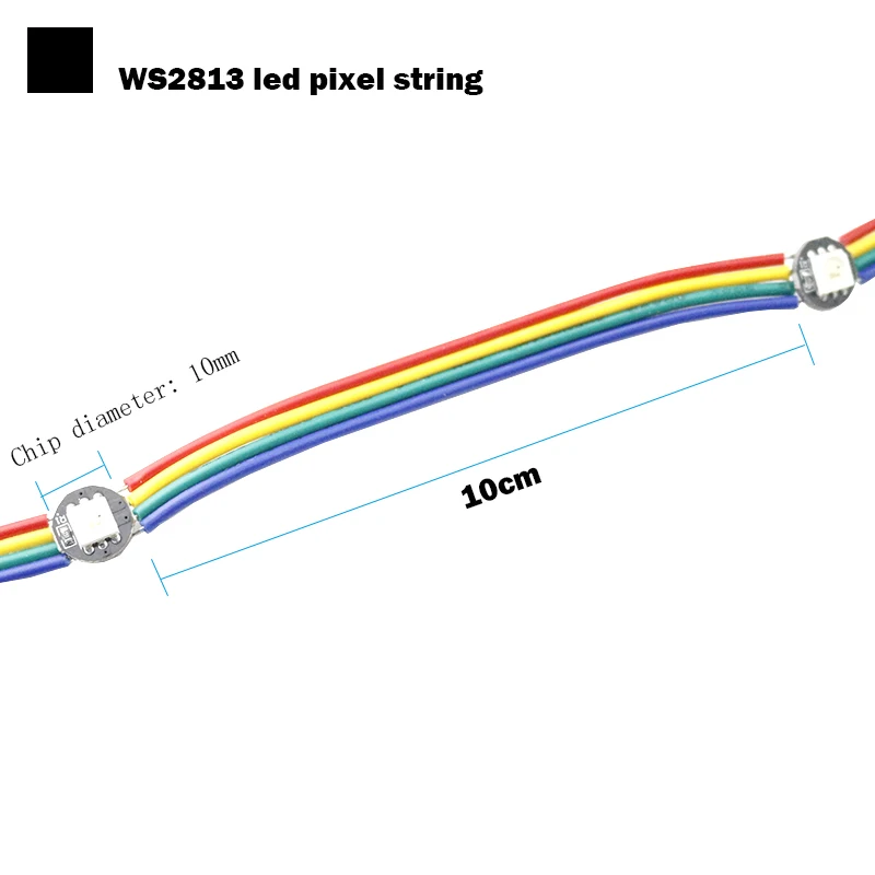 50 100 шт. WS2813 припаянные светодиодные модульные ленты панели на радиаторе с 10 см 4