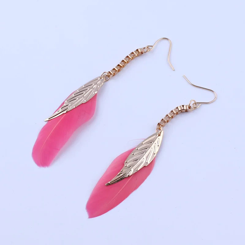 Новые винтажные этнические серьги в стиле бохо с цыганскими перьями