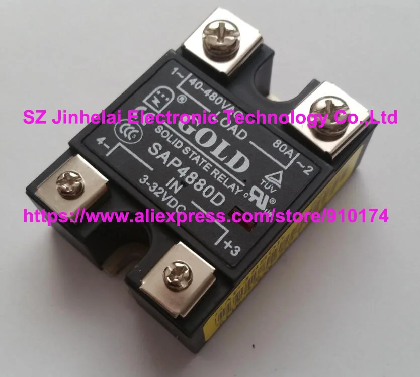 

New and original SAP4880D GOLD Single phase Solid state relay 3-32VDC,40-480VAC 80A