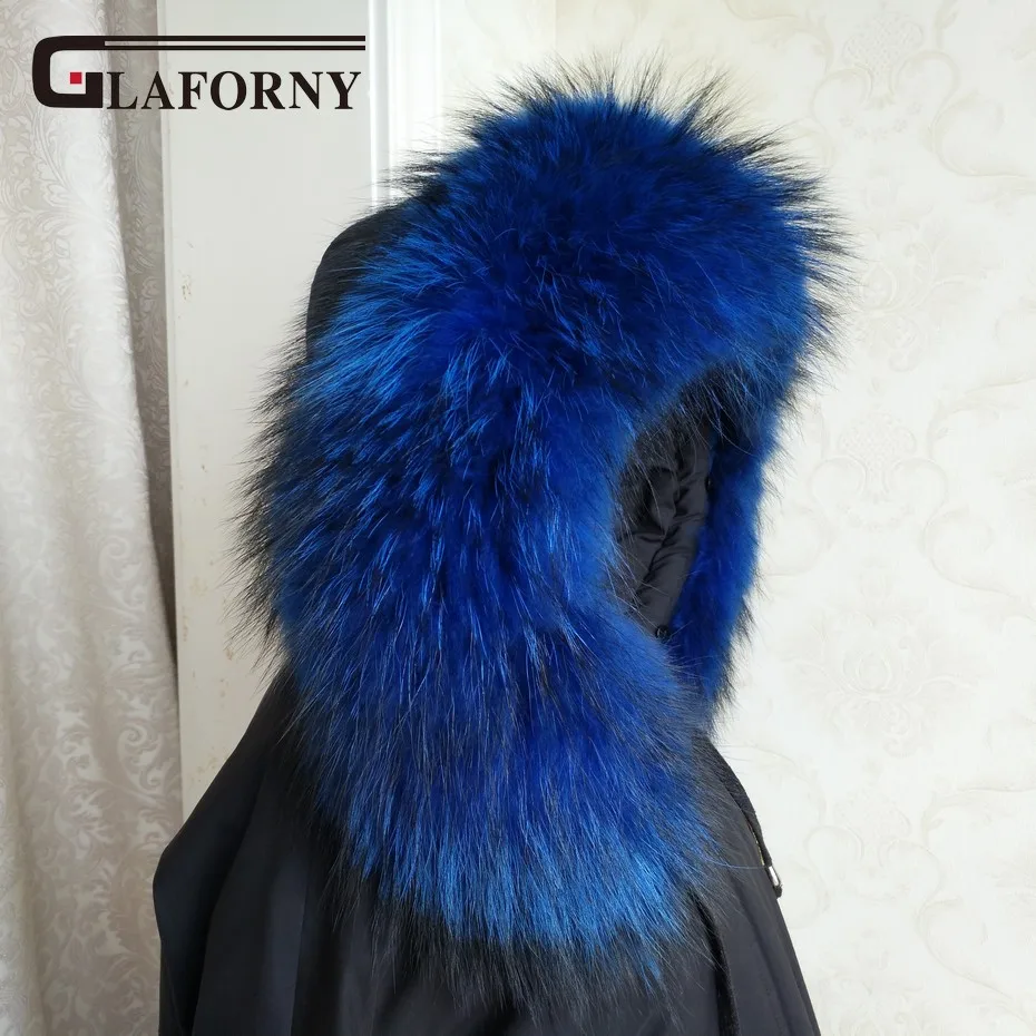 2020 FXFURS из натурального енота меховой воротник зимнее женское пальто с капюшоном