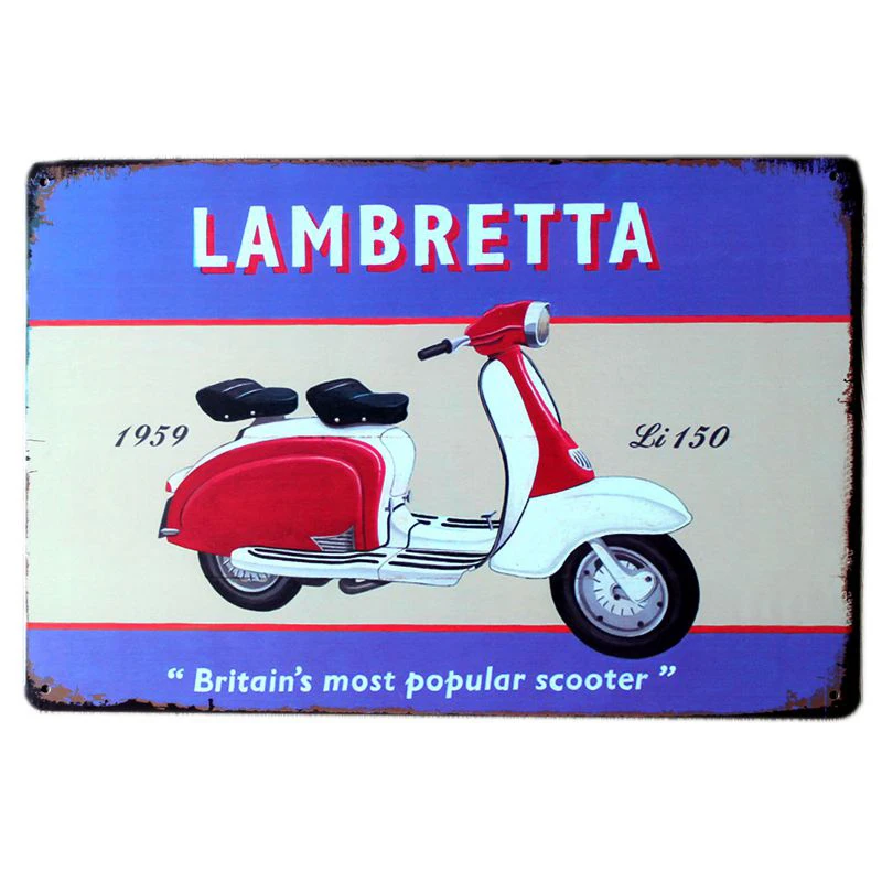[WellCraft] Lambretta двигательные металлические знаки для дома, отеля, настенные таблички, железная живопись, клубный магазин, классический винтажный декор, 20*30 см FG-204 - Цвет: WW 73