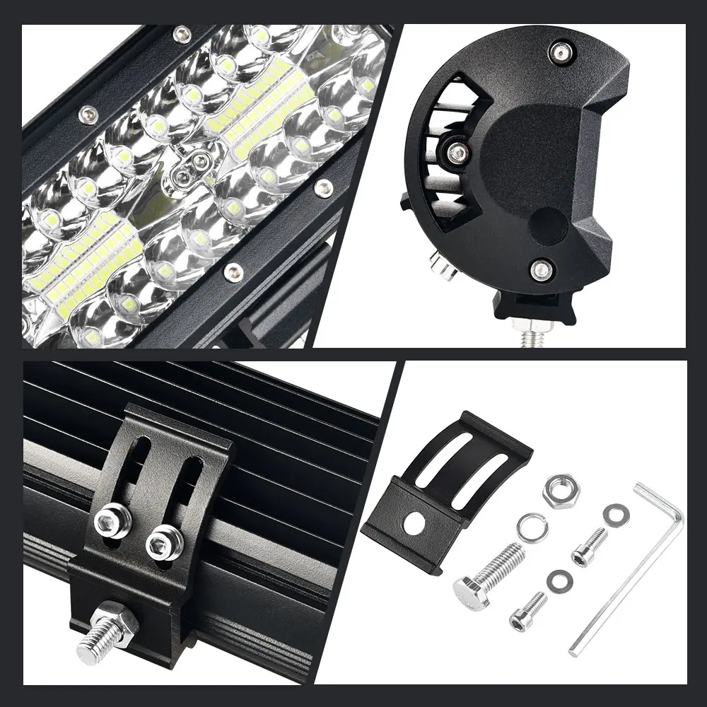 Светодиодный светильник 4 32 дюйма 3 ряда светодиодный рабочий для мотоциклов