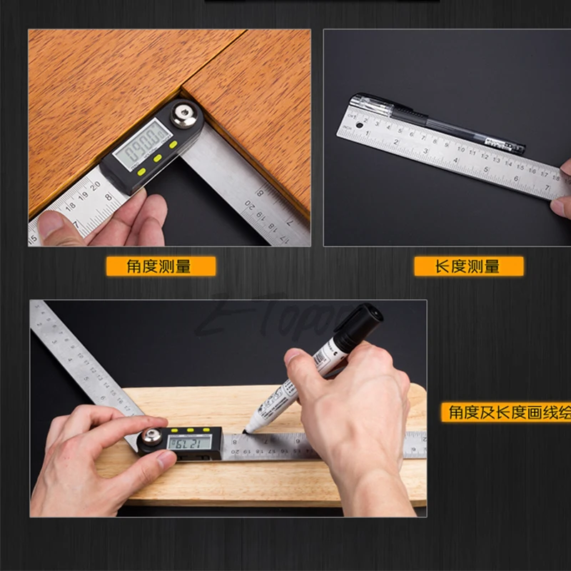 Электронный угломер из нержавеющей стали длина 200 мм | Инструменты
