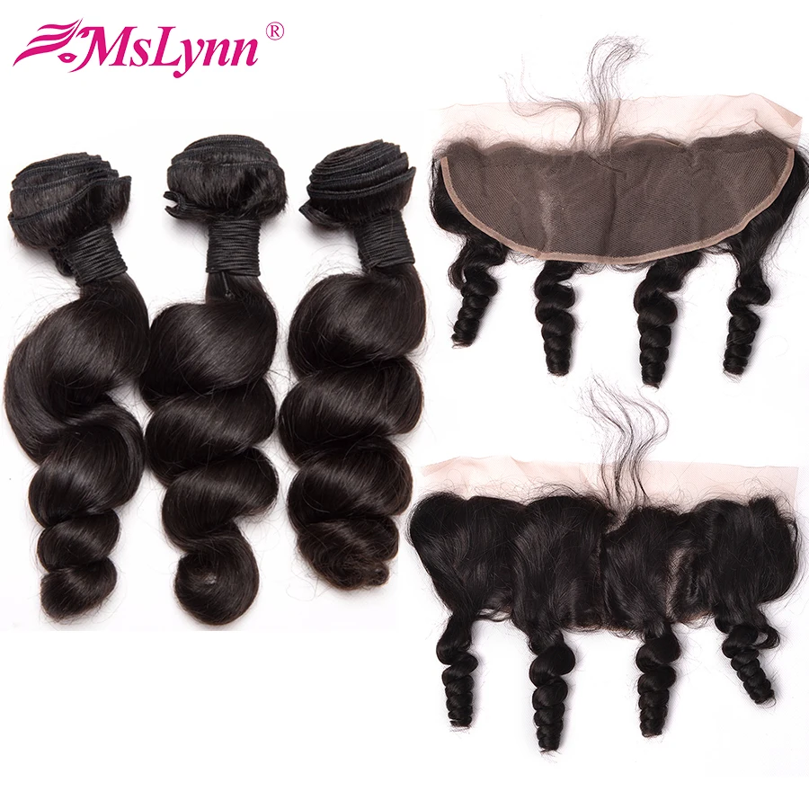 Mslyn волосы свободные волнистые в наборе с фронтальным заказ сеткой Remy