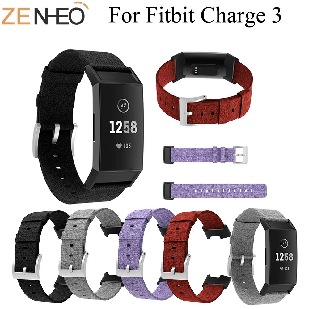 Плетеная холщовая ткань спортивный ремешок браслет для Fitbit Charge 3 часы ремешок Браслет замена Мужские t фитнес умные браслеты для женщин и мужчин