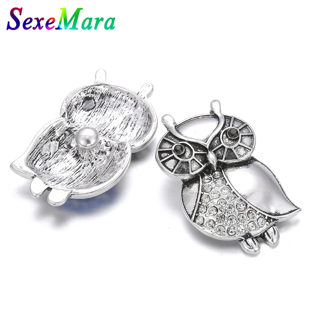 Новые модные застежки-пуговицы ювелирные изделия сова стразы кнопка подходит