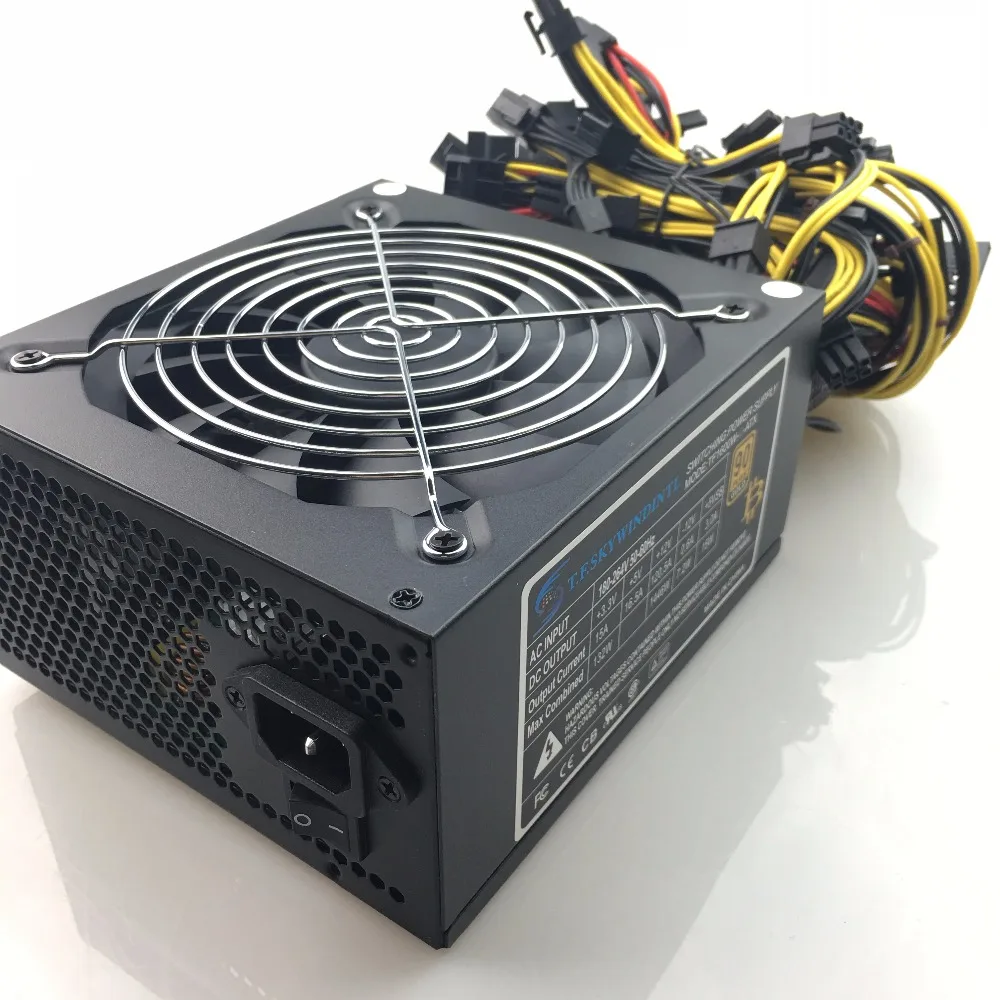 T.F.SKYWINDINTL блок питания 1600 Вт для майнинга gpu ATX 6 графическая карта 14 см antminer Fan BTC