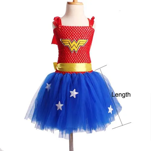 Wonder Woman1 Детское платье-пачка с Бэтменом для девочек костюм супергероя на Хэллоуин, Рождество, день рождения, костюм Чудо-Женщина Супермен, платье TS089 - Цвет: Wonder Woman1