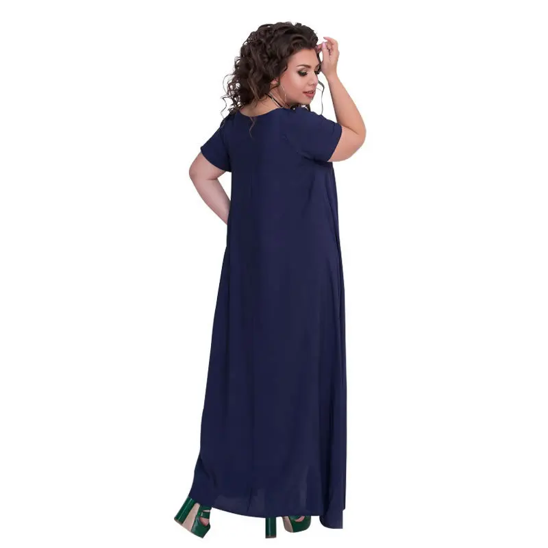 Женское летнее платье повседневное Макси-платье с коротким рукавом и цветочным