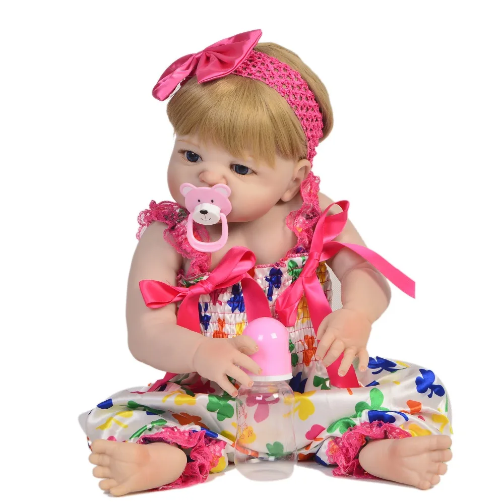 57 см полное тело силиконовые Возрожденные игрушки куклы как живые 23 &quotблонд