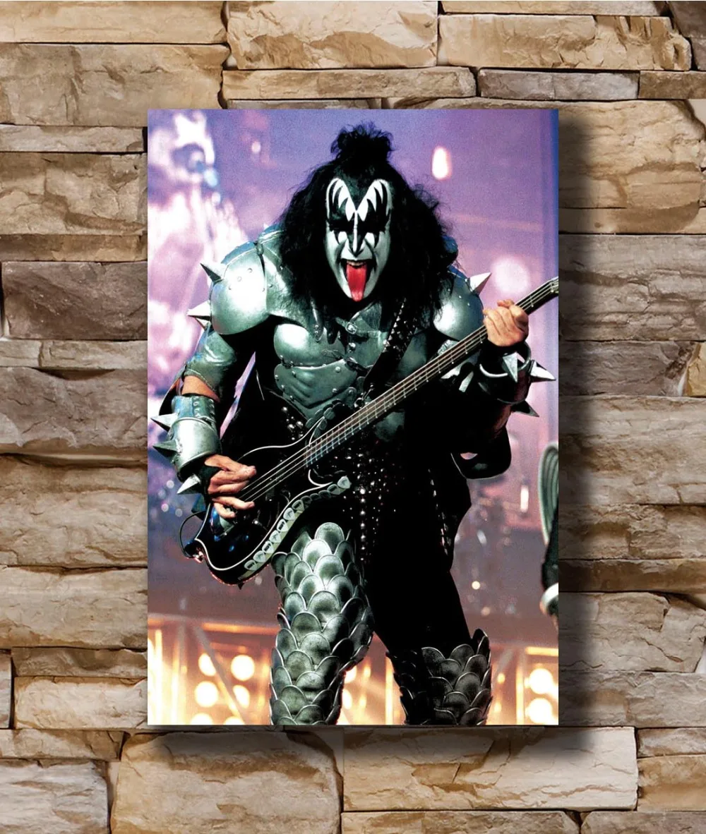 Художественный постер Новый KISS Band Heavy Music Group Star 02 светильник Настенный холст 14x21