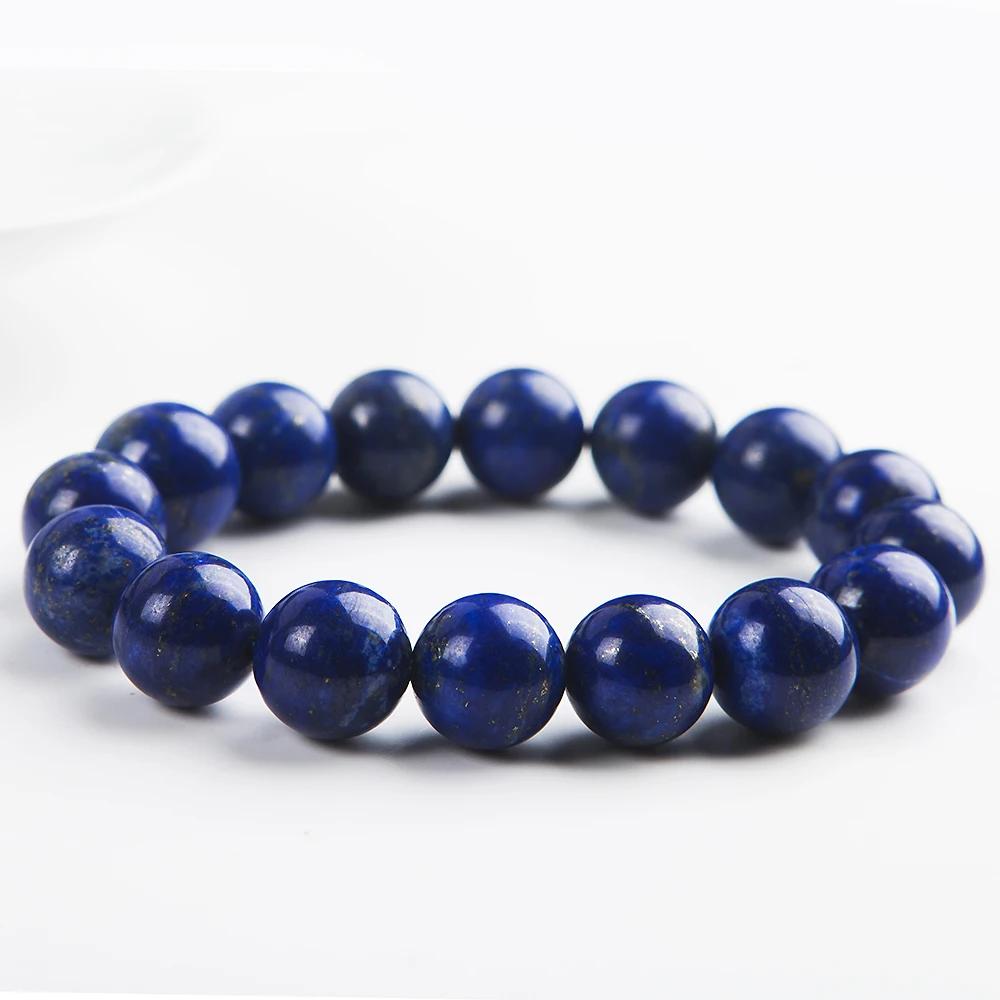 12mm Genuine Natural Lapis Lazuli Gemstone Round Beads Bracelet Stretch Prayer Woman Femme Crystal AAAAA | Украшения и аксессуары