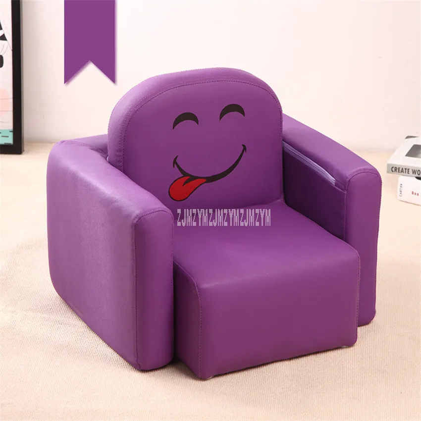Purple Милая Детская ленивая губка для чистки дивана, наполнитель из твердой древесины, каркас, мягкое сиденье, стул, поручни, разделяемые как стол, детский диван, стул - Цвет: Purple